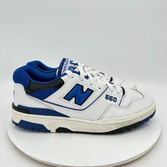 New Balance 550 Men Size 9.5D BB550SN1 White Team Royal Blue Training Shoes - Picture 4 of 11